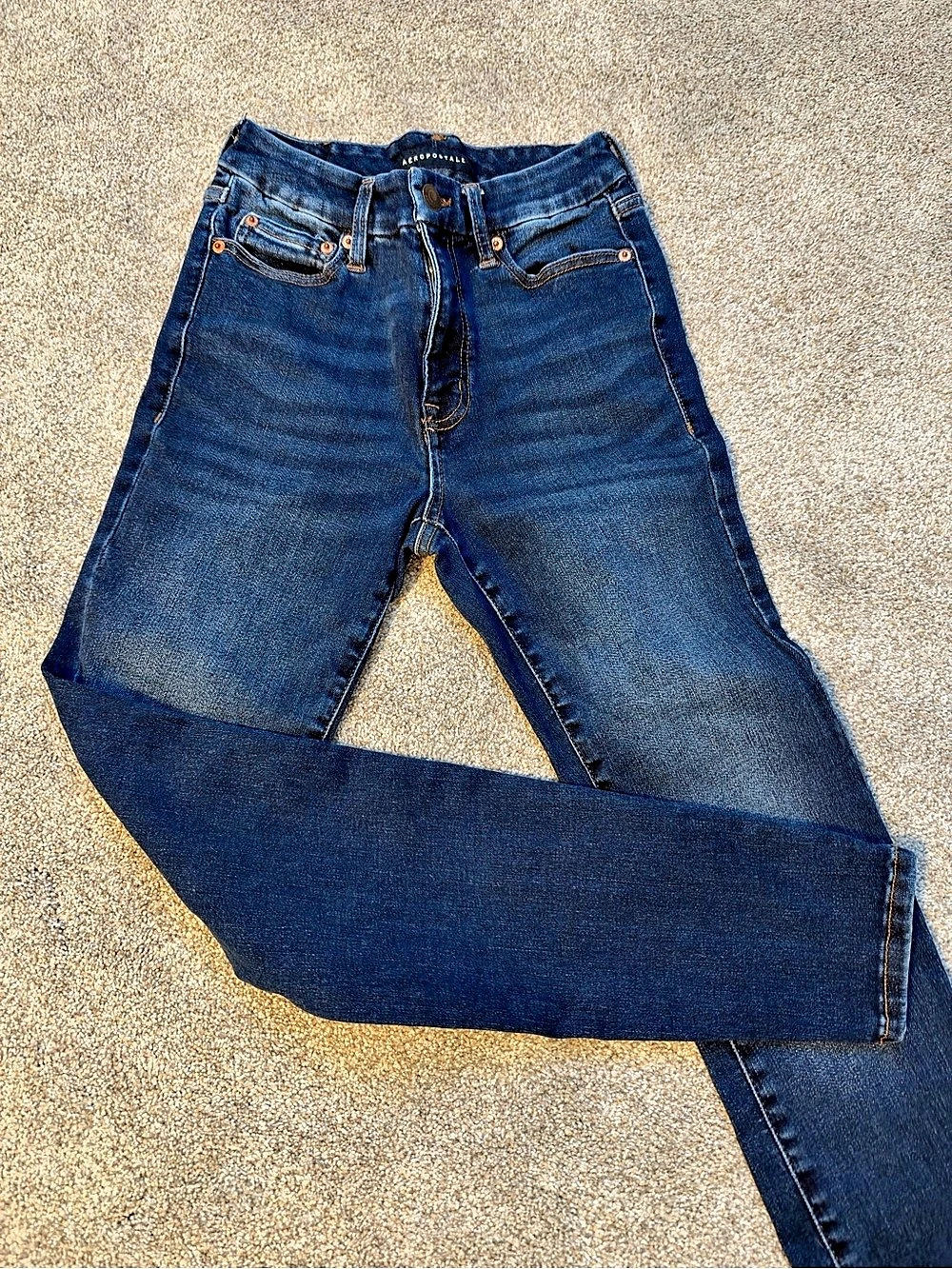 Aeropostale High Rise Curvy Jegging Blue Size 4 Skinny Jeans